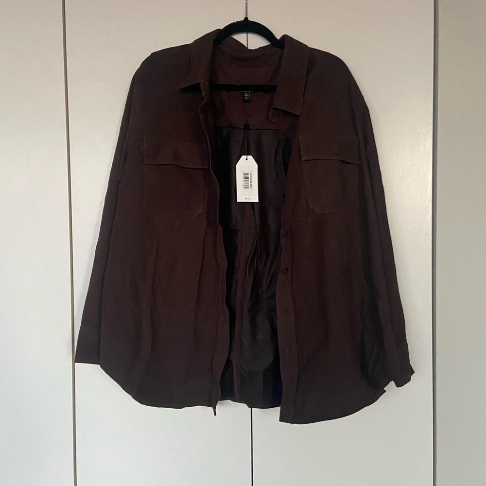 Universal Standard Suede Greenwich Jacket Brown/ Earth size small